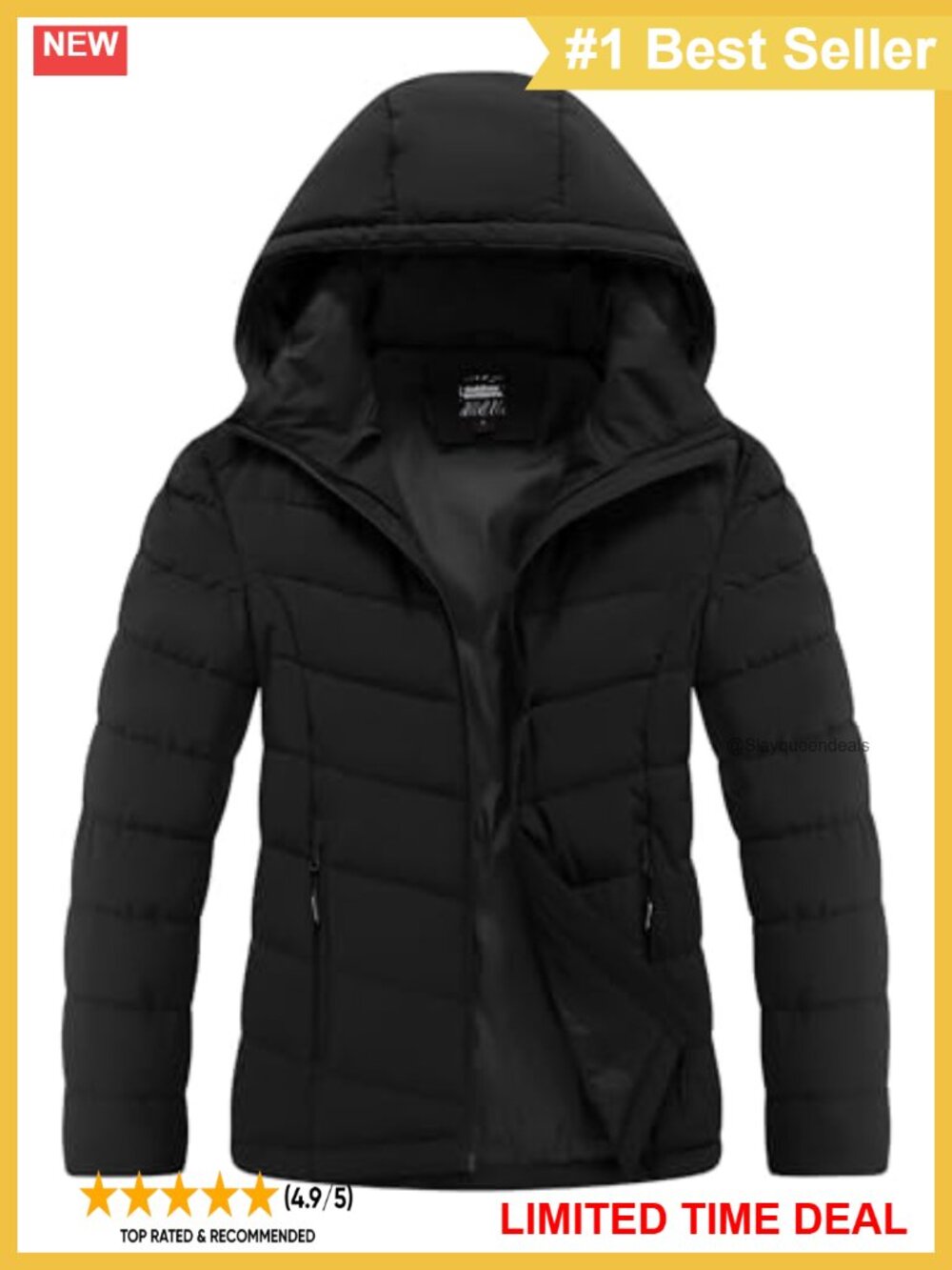 Women's Hooded Puffer Jacket Waterproof Light Winter Coat